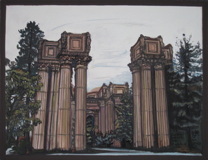 A set of decorative pillars.